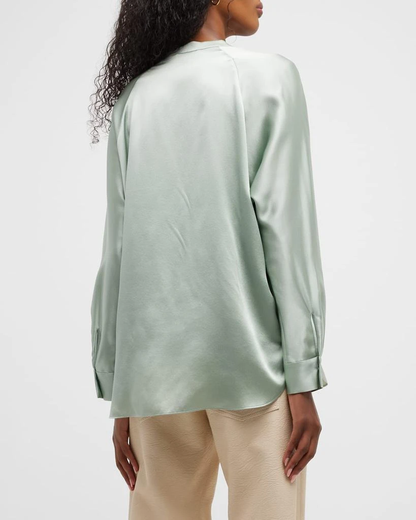 Band Collar Popover Silk Blouse 商品