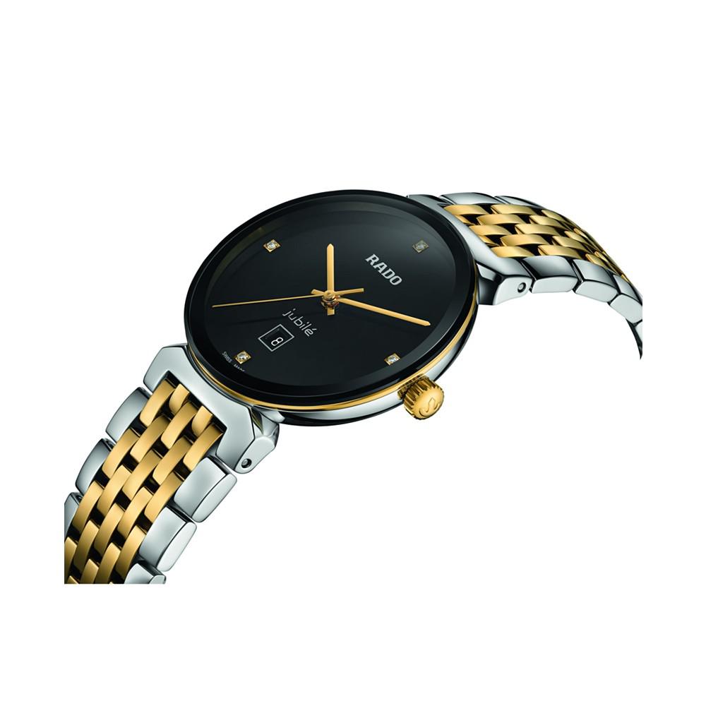 Women's Swiss Florence Classic Diamond Accent Two Tone Stainless Steel Bracelet Watch 30mm商品第3张图片规格展示