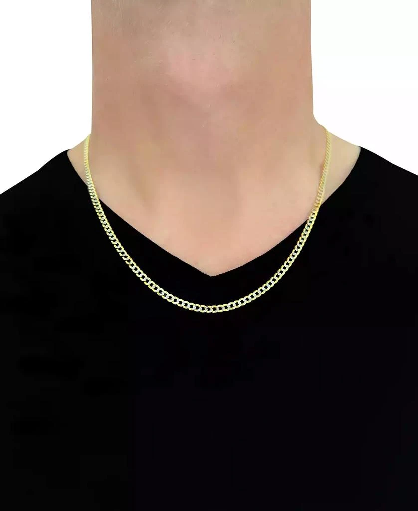 18" Two-Tone Open Curb Link Chain Necklace (3-5/8mm) in Solid 14k Gold & White Gold 商品