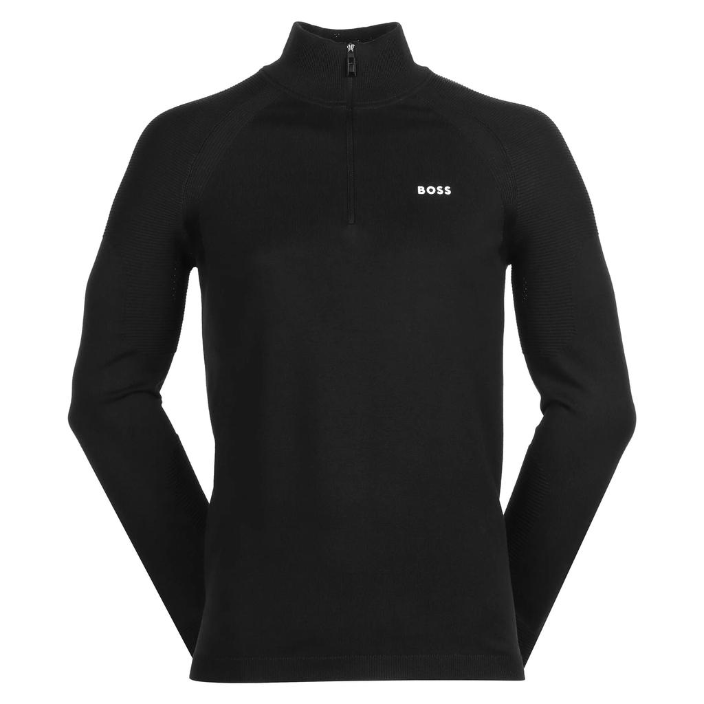 Felpa da uomo Ever-X Tech Flex con cerniera a un quarto, nera image 2