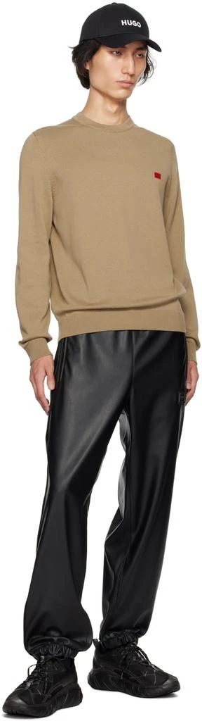 商品Hugo Boss|Black Wide-Leg Faux-Leather Sweatpants,价格¥811,第4张图片详细描述