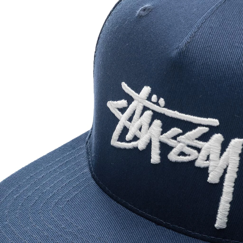 商品STUSSY|Stussy Big Stock Point Crown Cap - Navy,价格¥343,第2张图片详细描述