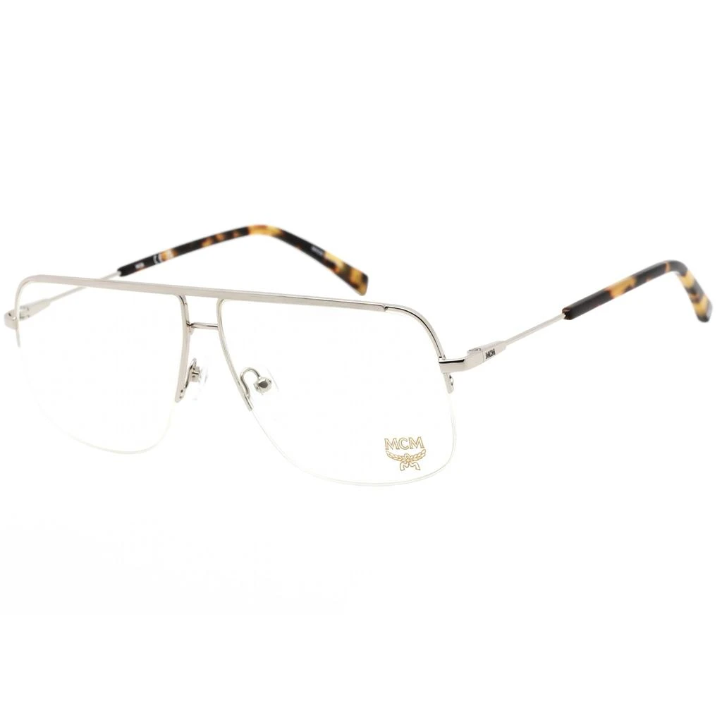 商品MCM|MCM Men's Eyeglasses - Clear Lens Shiny Silver Aviator Shape Frame | MCM2158 041,价格¥265,第1张图片
