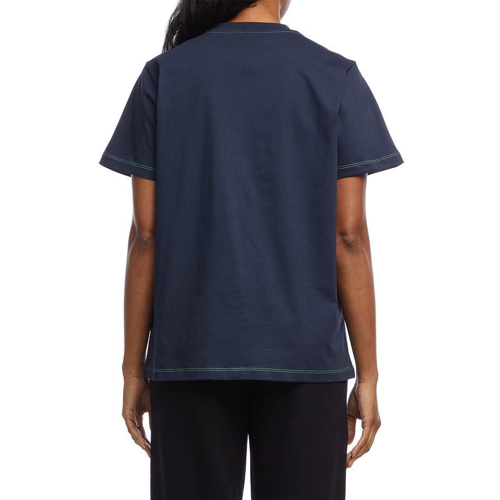 商品Ganni|Basic Cotton Jersey Crew Neck Dark T-Shirt,价格¥396,第5张图片详细描述
