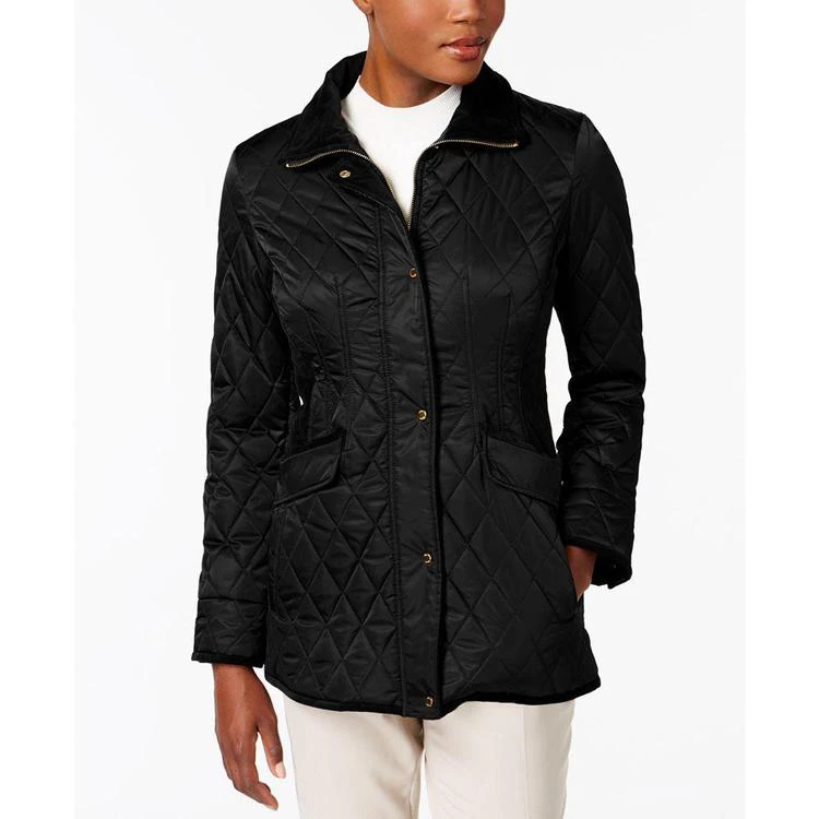 商品Vince Camuto|Velvet-Trim Quilted Coat, Created for Macy's,价格¥772,第1张图片