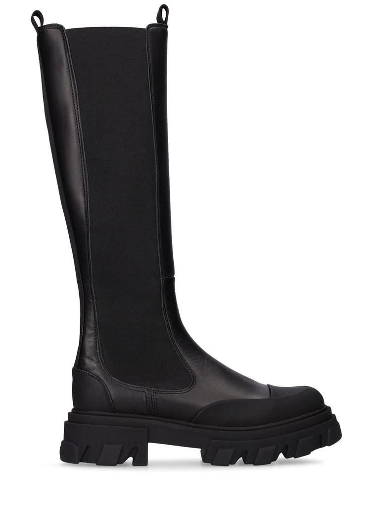 商品Ganni|50mm Leather Tall Boots,价格¥2285,第1张图片