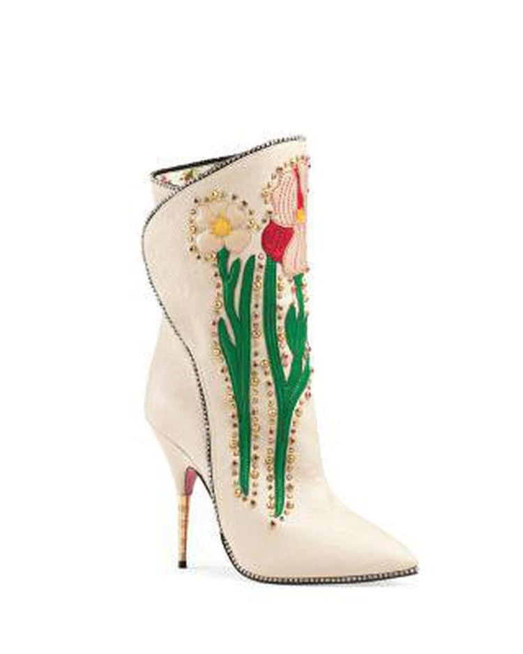 商品Gucci|Women's Crystal-Embroidered Booties,价格¥18704,第1张图片