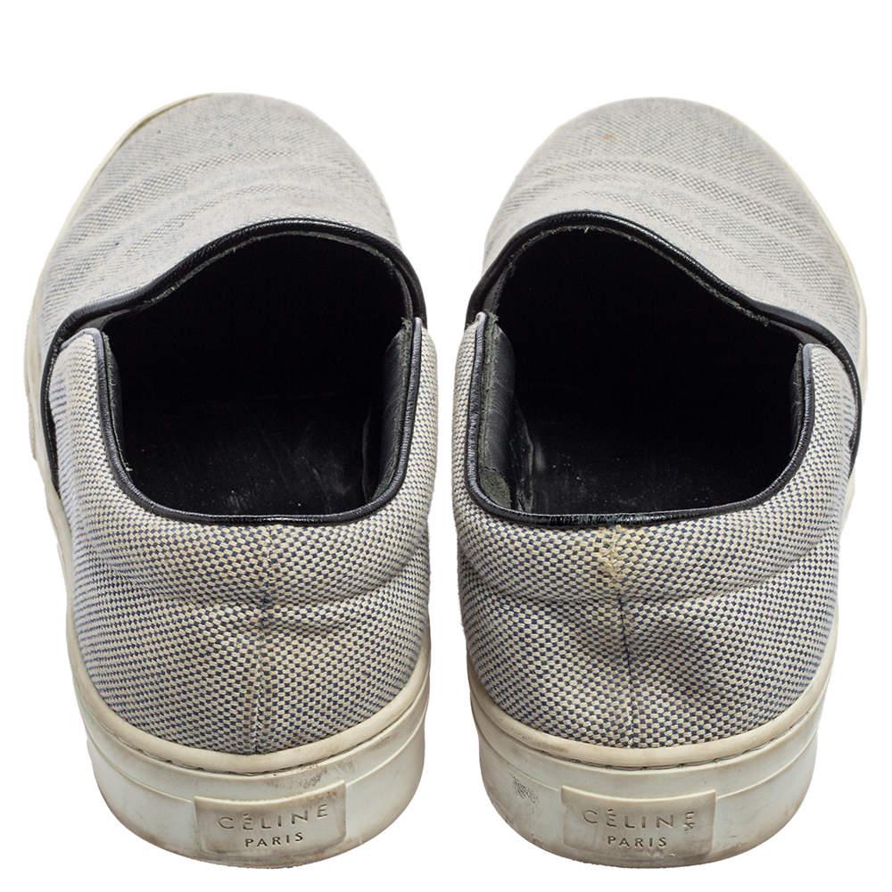 Celine Blue/White Canvas Slip-On Sneakers Size 39商品第5张图片规格展示