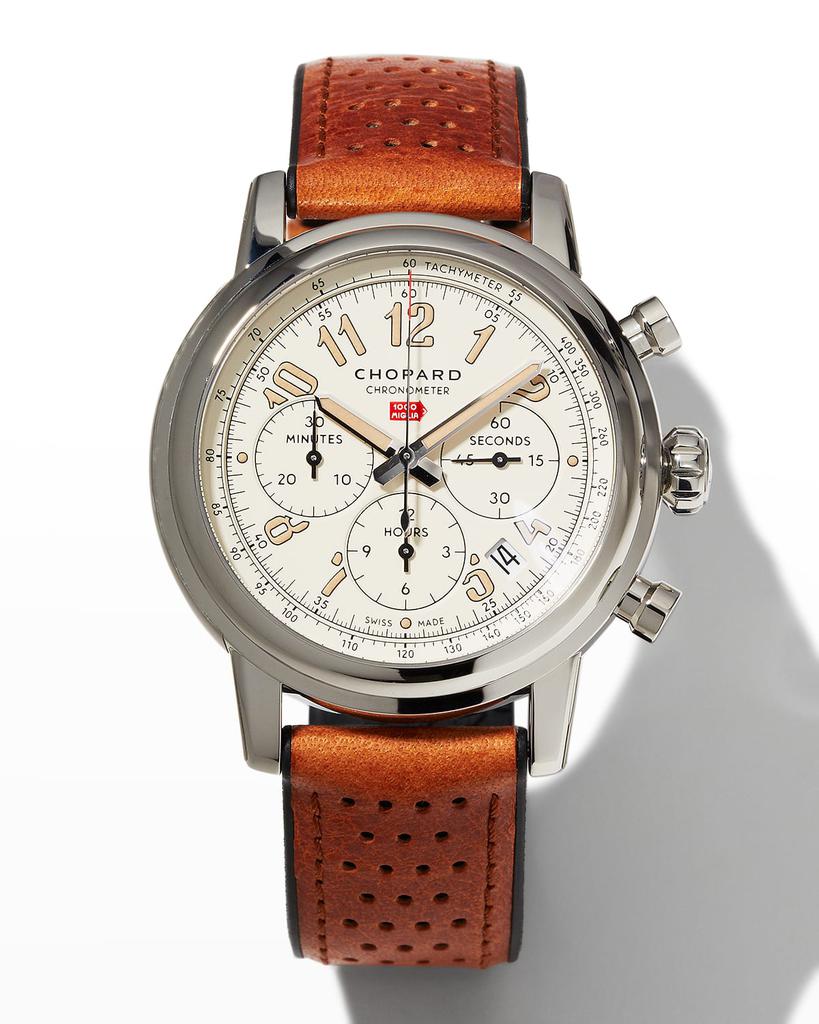 Mille Miglia Chronograph Watch with Leather Strap, 42mm商品第1张图片规格展示