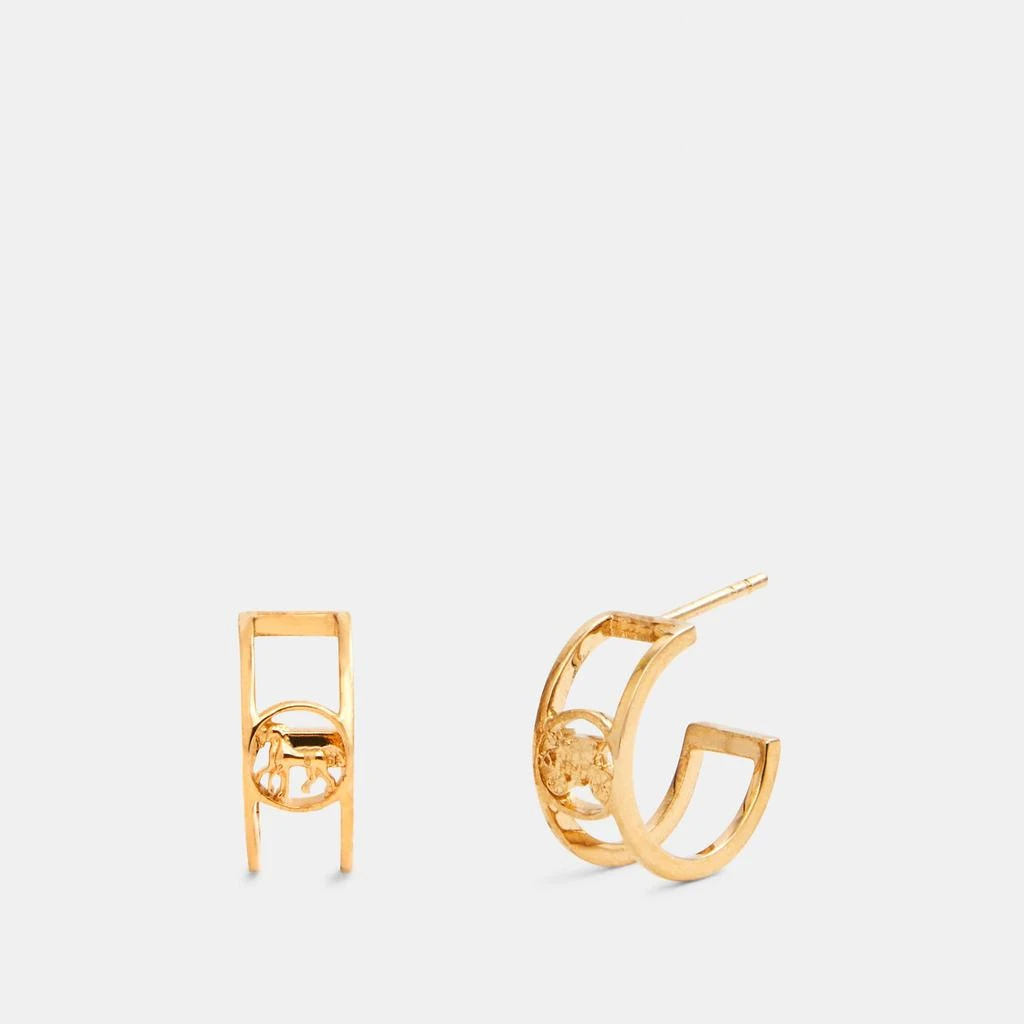 商品Coach|Coach Outlet Horse And Carriage Huggie Earrings,价格¥235,第1张图片