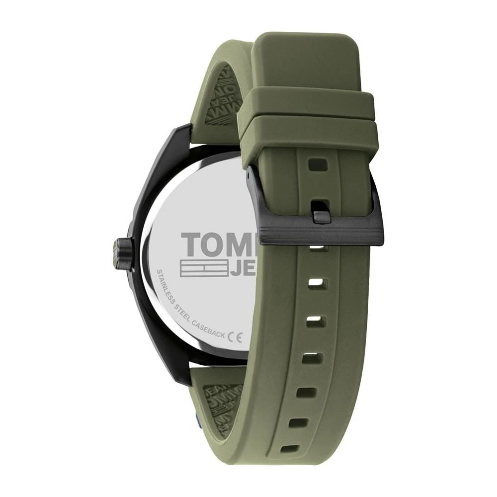 商品Tommy Hilfiger|Tommy Hilfiger Men's Military-Like Green Silicone Strap Watch 44mm,价格¥860,第3张图片详细描述