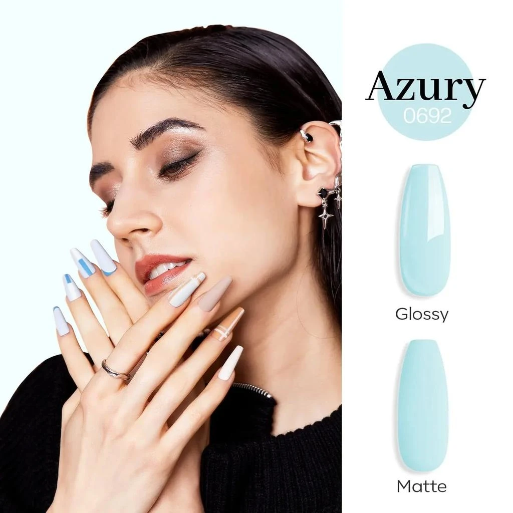 Falling In Love & Azury - 2Pcs Gel Nail Polish Set 15ml 商品