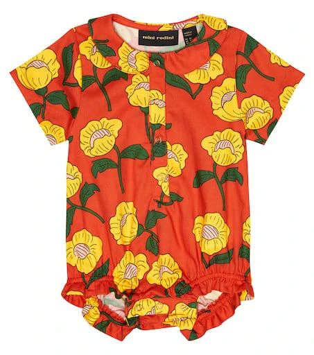 商品Mini Rodini|Floral cotton bodysuit,价格¥355,第1张图片