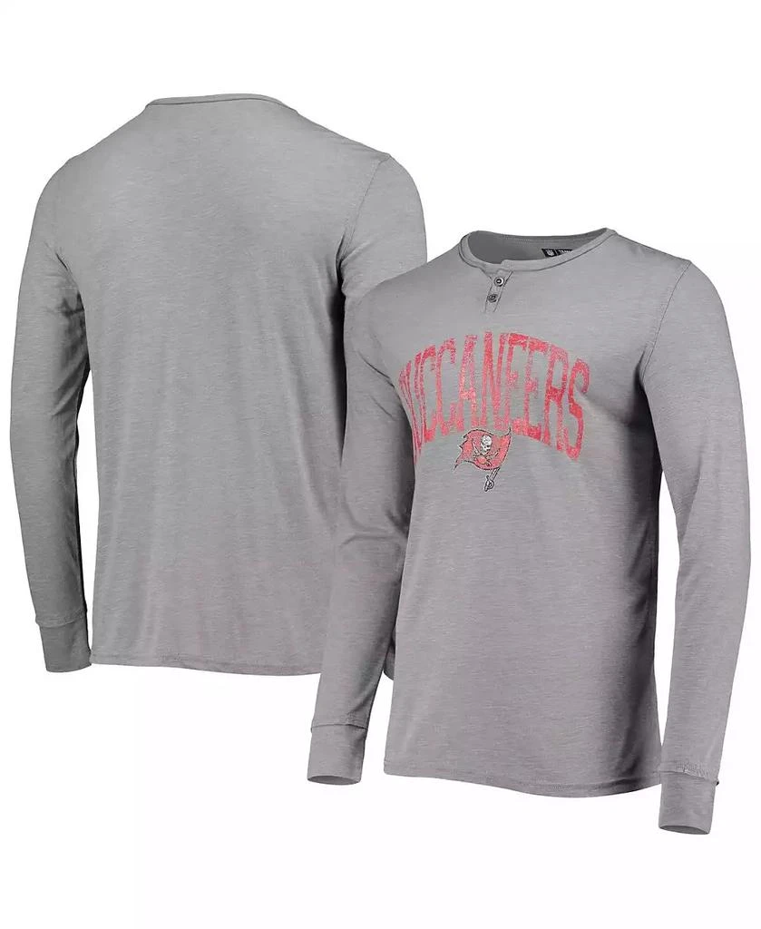 商品Concepts Sport|Men's Gray Tampa Bay Buccaneers Takeaway Henley Long Sleeve Sleep T-shirt,价格¥294,第1张图片