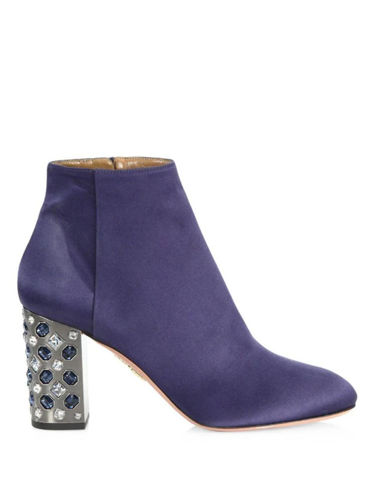 商品Aquazzura|Aquazzura - So Me Embellished Heel Satin Booties,价格¥3584,第5张图片详细描述