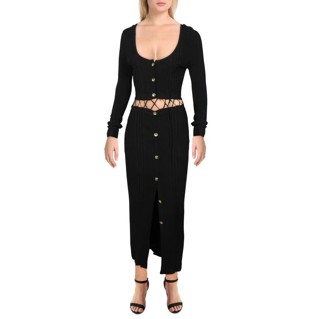 商品PRABAL GURUNG|Prabal Gurung Womens Lace-Up Maxi Sweaterdress,价格¥820,第1张图片