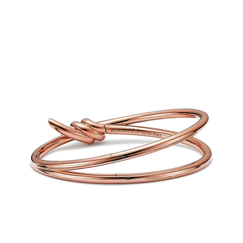   Tiffany & Co./蒂芙尼 22春夏新款 Knot系列 18K金 玫瑰金色 绳结双行铰链手镯GRP11996 商品