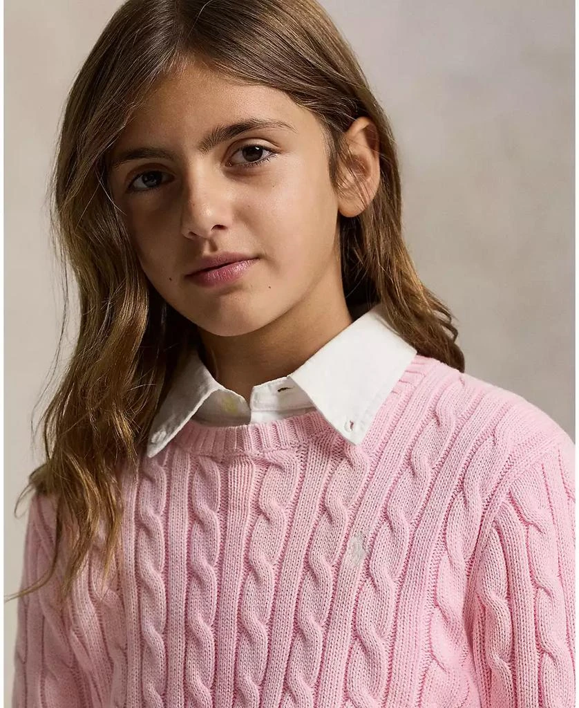 Girls 2T-6x Long-Sleeve Cable-Knit Cotton Sweater 商品