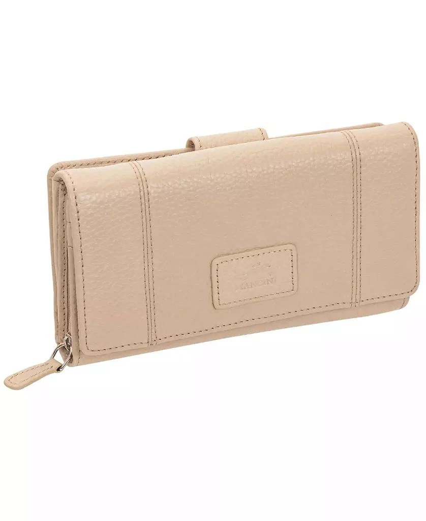 商品Mancini Leather Goods|Women's Pebbled Collection RFID Secure Mini Clutch Wallet,价格¥395,第2张图片详细描述