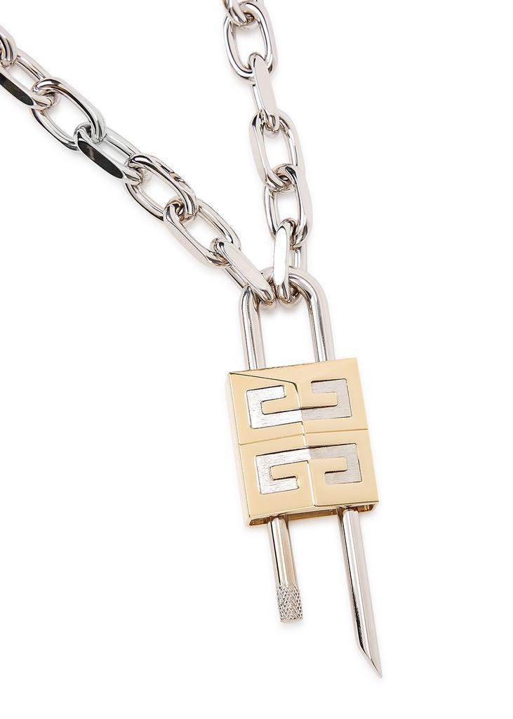 商品Givenchy|Lock silver-tone chain necklace,价格¥6354,第5张图片详细描述