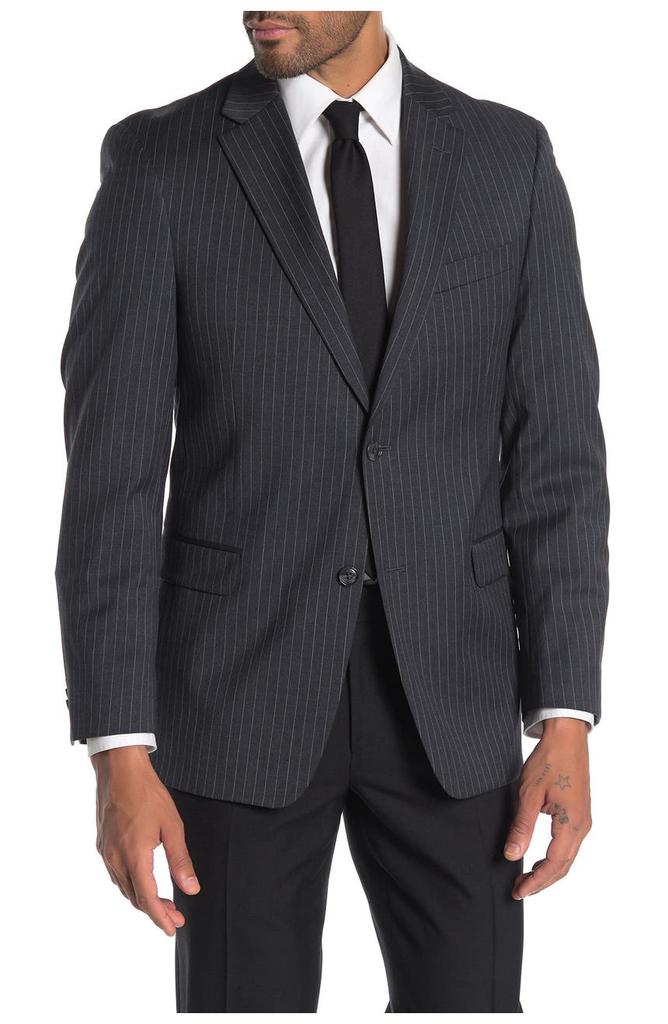 Slim Fit Wool Blend Pinstripe Suit Separate Jacket商品第1张图片规格展示