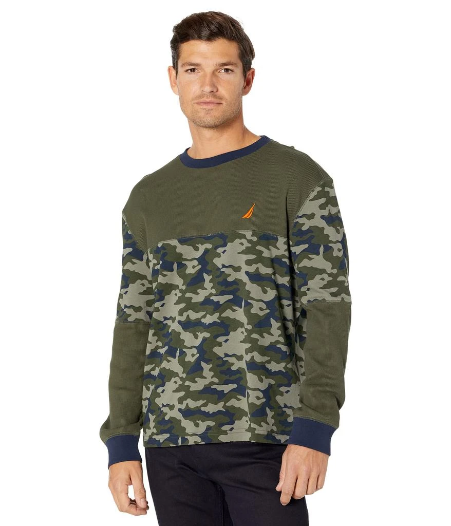 商品Nautica|Camo-Blocked Long Sleeve T-Shirt,价格¥181,第1张图片