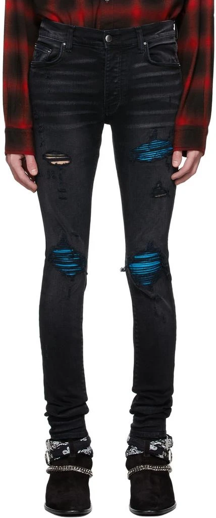 商品AMIRI|Black MX1 Cracked Paint Jeans,价格¥9067,第1张图片