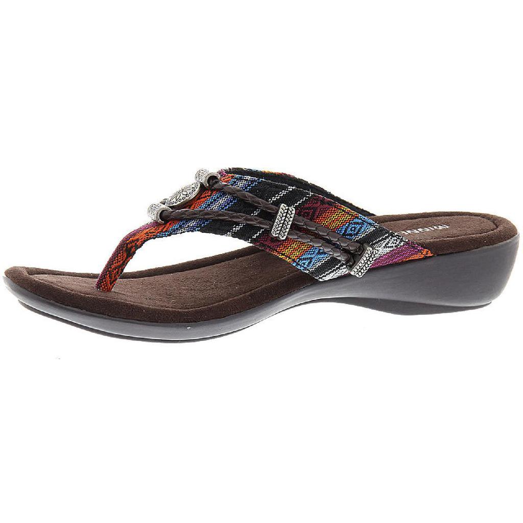 Minnetonka Womens Sliverthorne Canvas Thong Flat Sandals商品第6张图片规格展示