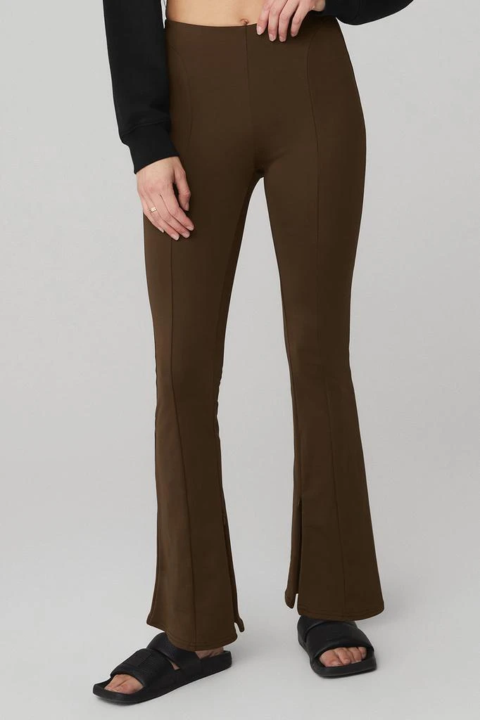 商品Alo|High-Waist Zip It Flare Legging - Espresso,价格¥826,第1张图片