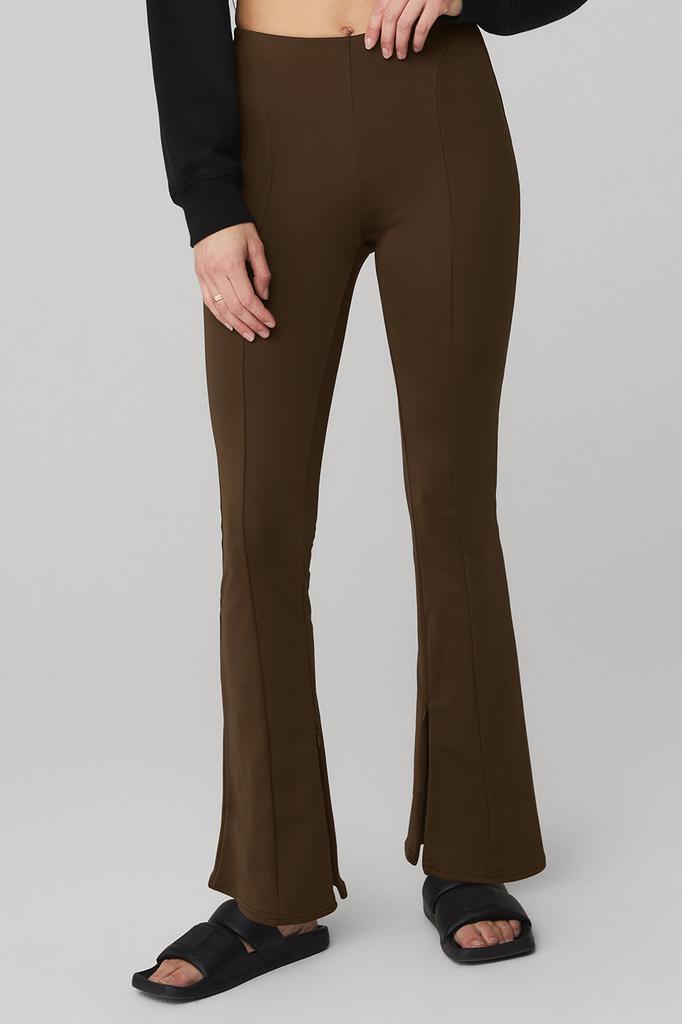 商品Alo|High-Waist Zip It Flare Legging - Espresso,价格¥824,第1张图片