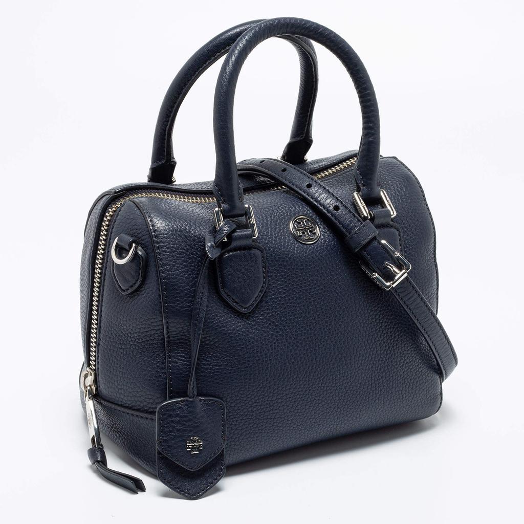 商品[二手商品] Tory Burch|Tory Burch Navy Blue Pebbled Leather Mini Robinson Middy Satchel,价格¥2359,第5张图片详细描述