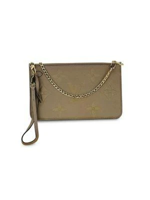 商品[二手商品] Louis Vuitton|Louis Vuitton Pochette Empreinte Beige Leather Clutch Crossbody Bag From Neverfull W/Added Chain Preowned,价格¥11256,第1张图片