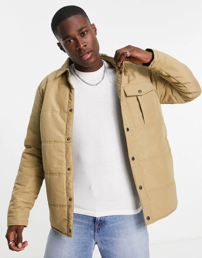 商品Only & Sons|Only & Sons padded worker jacket in beige,价格¥210,第1张图片