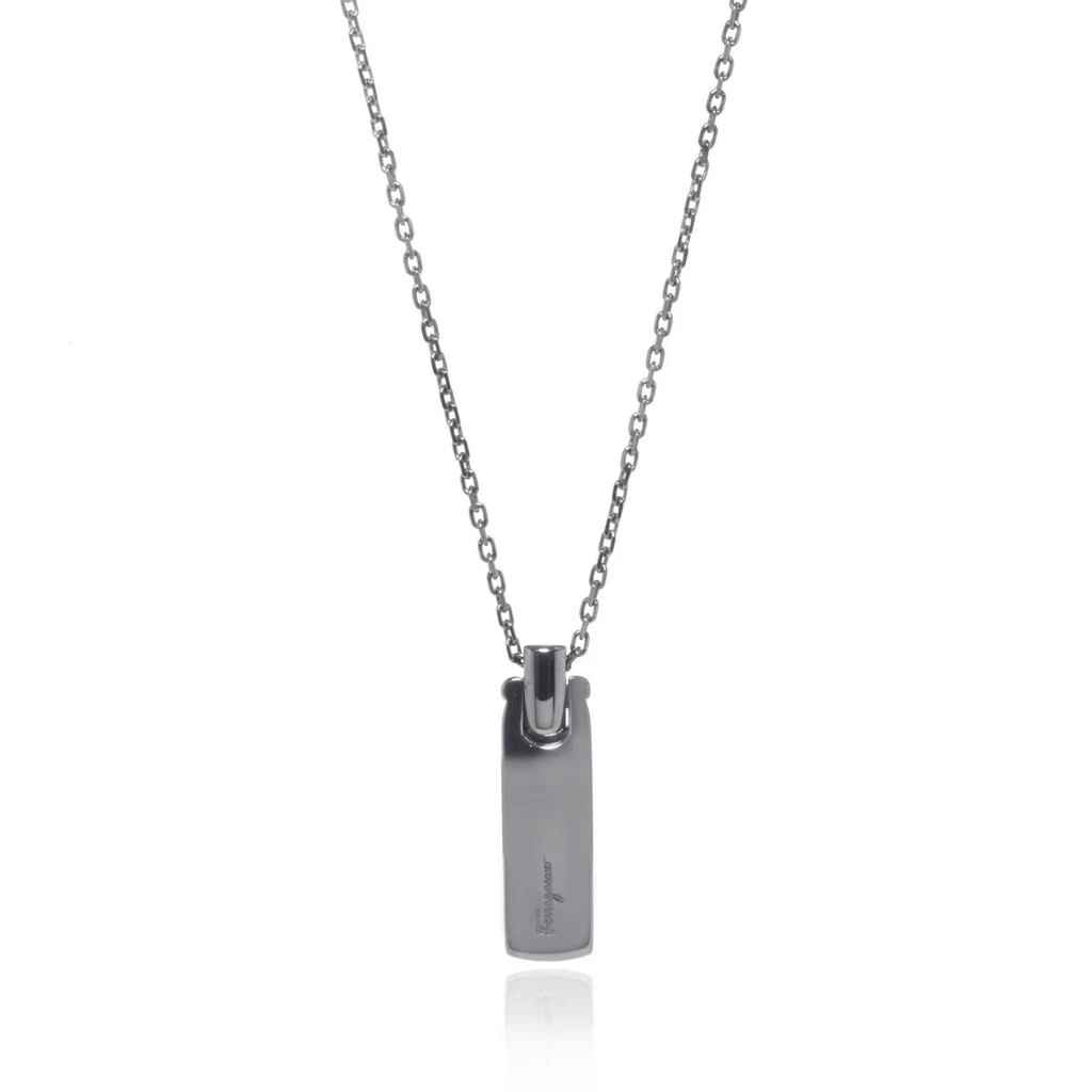 商品Salvatore Ferragamo|Salvatore Ferragamo Sterling Silver Engraved Logo Pendant Necklace 703367,价格¥1277,第1张图片