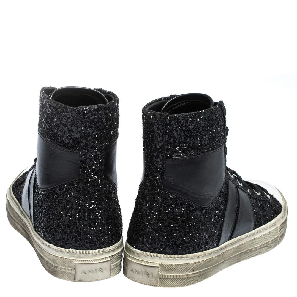 商品[二手商品] AMIRI|Amiri Black Glitter and Leather Vintage Sunset High Top Sneakers Size 42,价格¥2491,第5张图片详细描述