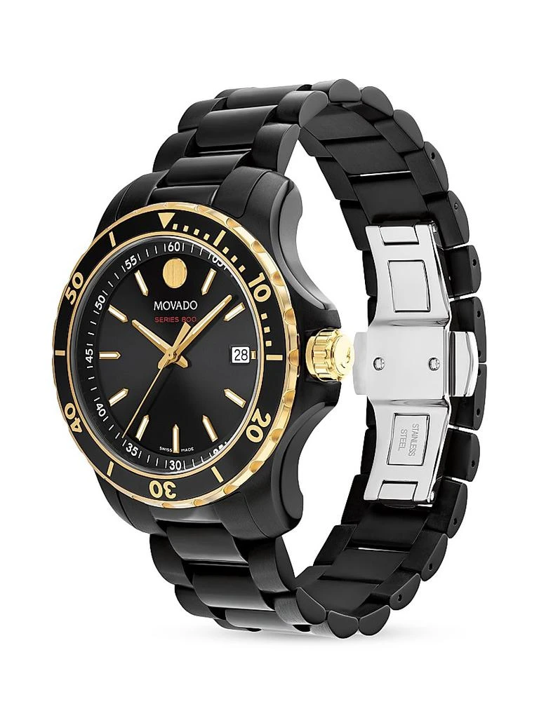 商品Movado|Series 800 Black Stainless Steel Watch,价格¥10265,第2张图片详细描述