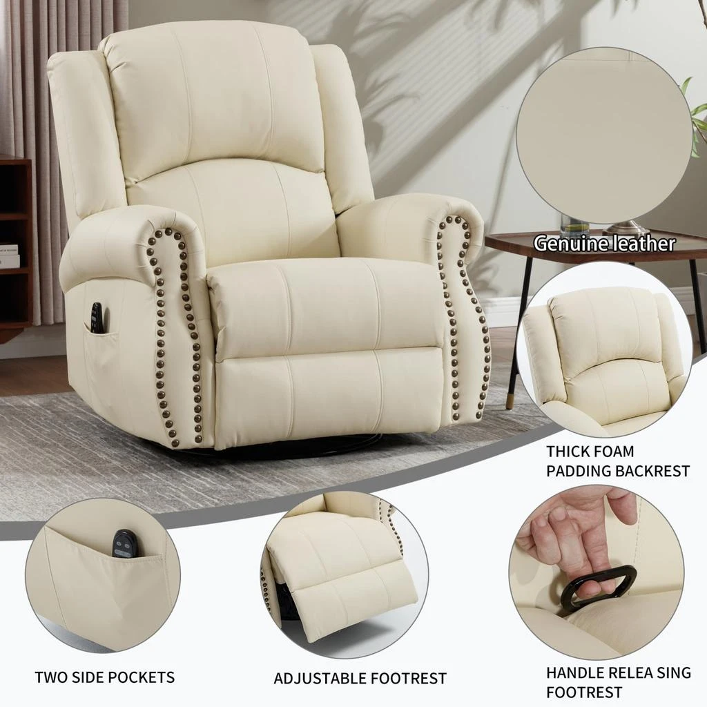 Streamdale Heat Massage Rocker Swivel Recliner Chair, Beige 商品