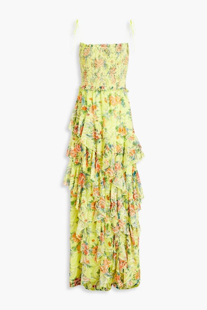 商品Alice + Olivia|Jocelyn ruffled floral-print broderie anglaise maxi dress,价格¥2005,第1张图片