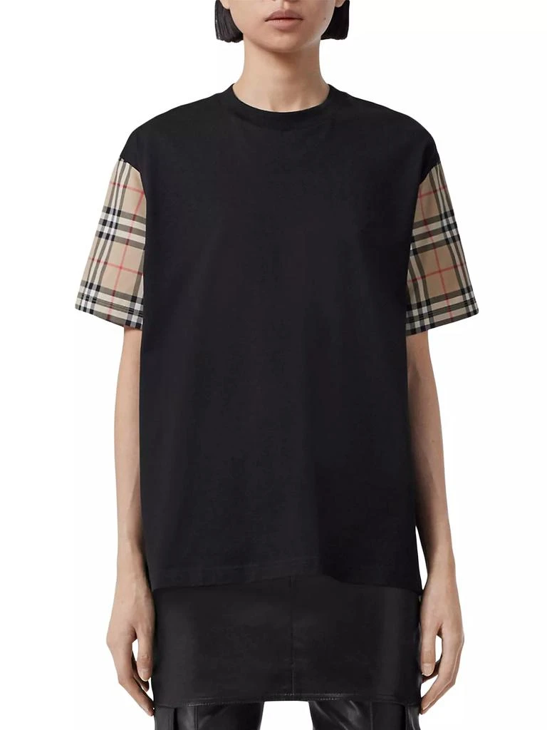 商品Burberry|Carrick Check Sleeve T-Shirt,价格¥3820,第3张图片详细描述