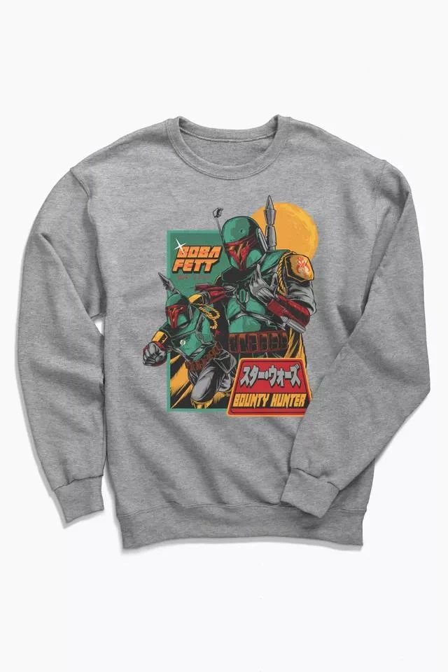 商品Urban Outfitters|Star Wars Boba Fett Bounty Hunter Crew Neck Sweatshirt,价格¥459,第1张图片