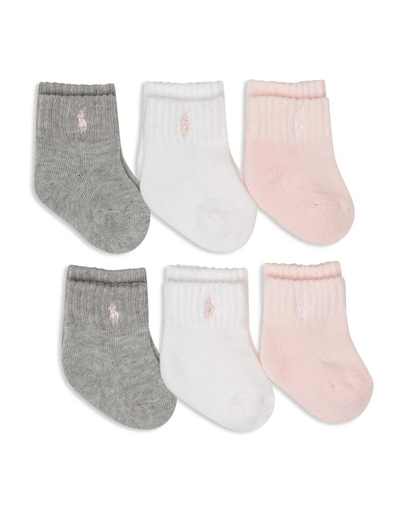 商品Ralph Lauren|Girls' Sport Quarter Socks, 6 Pack - Baby,价格¥152,第1张图片详细描述