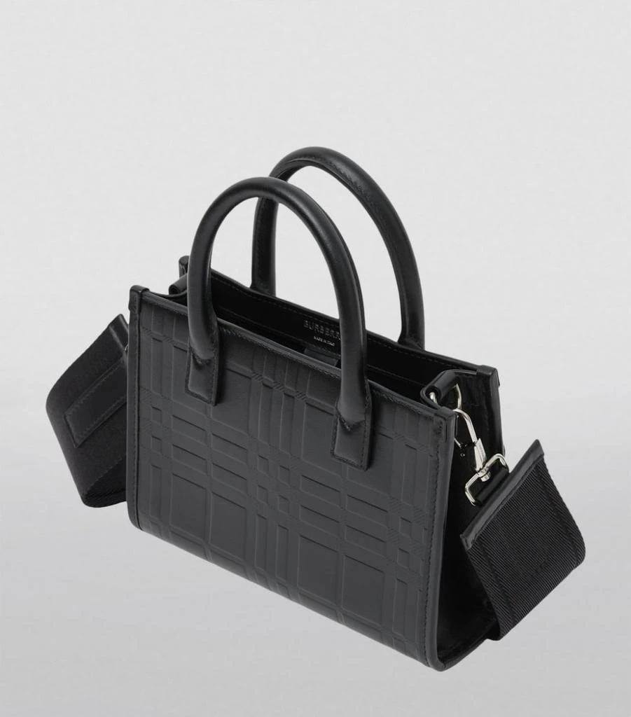 商品Burberry|Mini Leather Embossed Check Tote Bag,价格¥8589,第3张图片详细描述