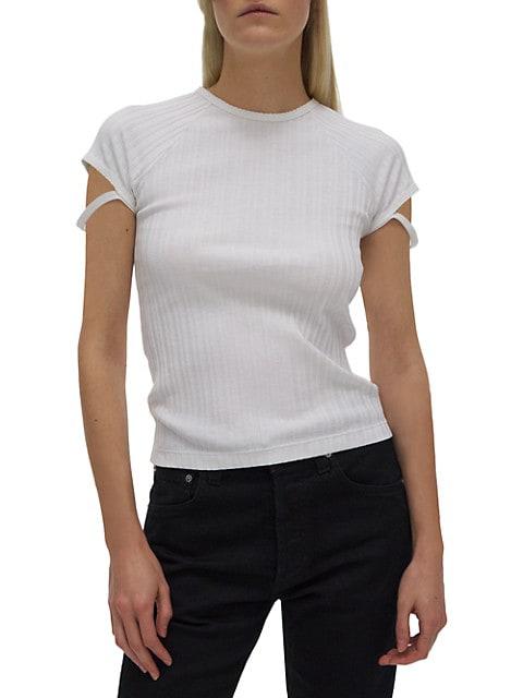Rib-Knit Cotton T-Shirt商品第3张图片规格展示