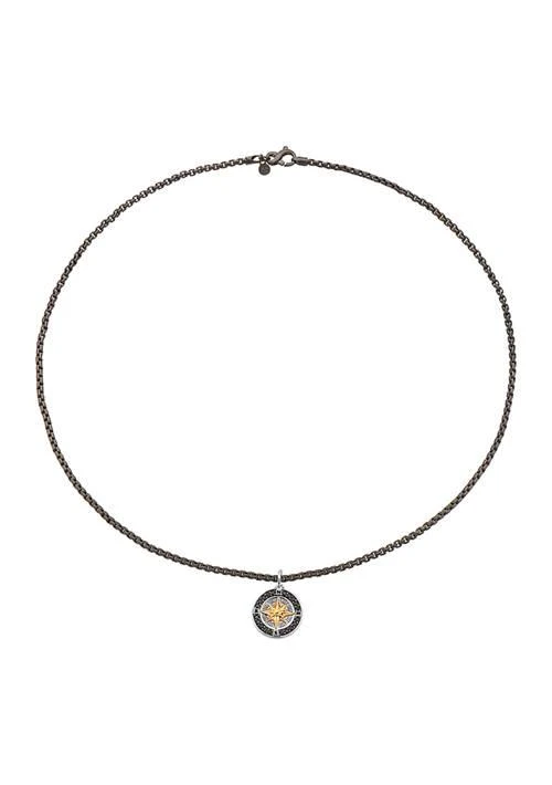 商品Effy|Mens Sterling Silver And Black Spinel Pendant Necklace,价格¥1763,第1张图片