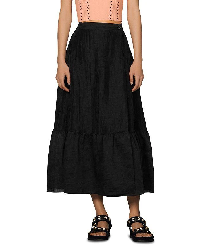 商品Sandro|Eleah Flared Midi Skirt,价格¥1468,第1张图片