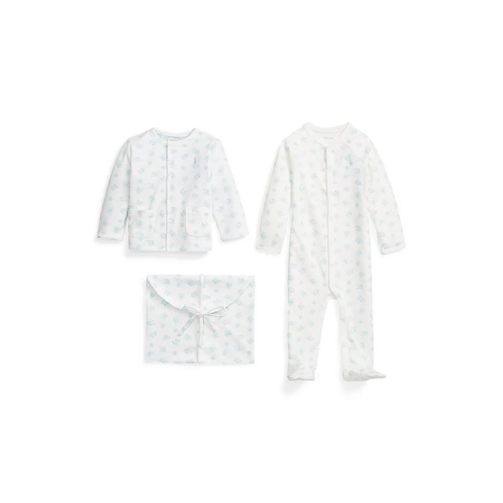 商品Ralph Lauren|Organic Cotton Baby Boys Gift Set, 3 Piece,价格¥639,第1张图片