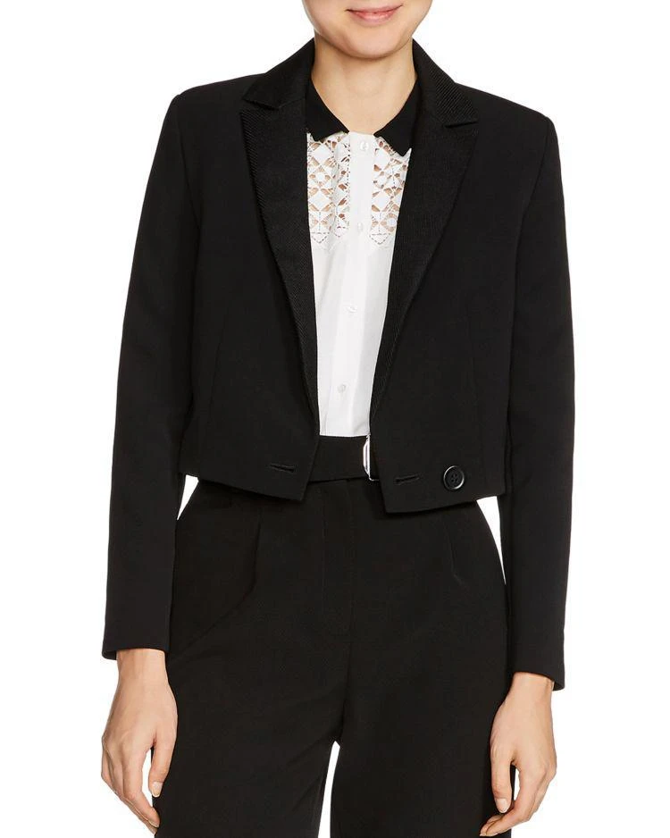 商品Maje|Villa Cropped Single-Button Blazer,价格¥1444,第1张图片