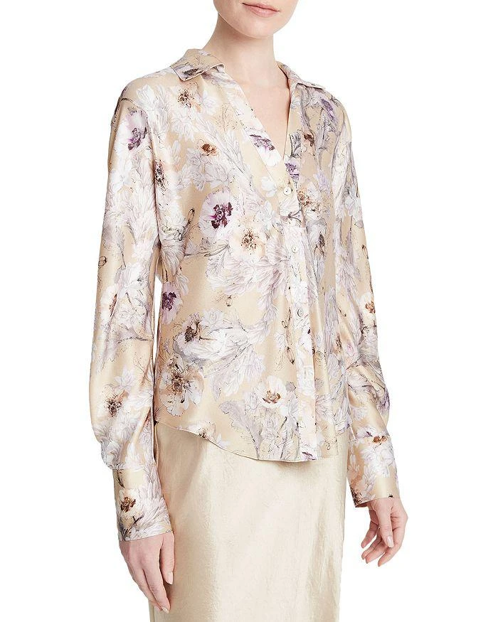 商品Vince|Silk Printed Long Sleeve Shirt,价格¥1663,第4张图片详细描述