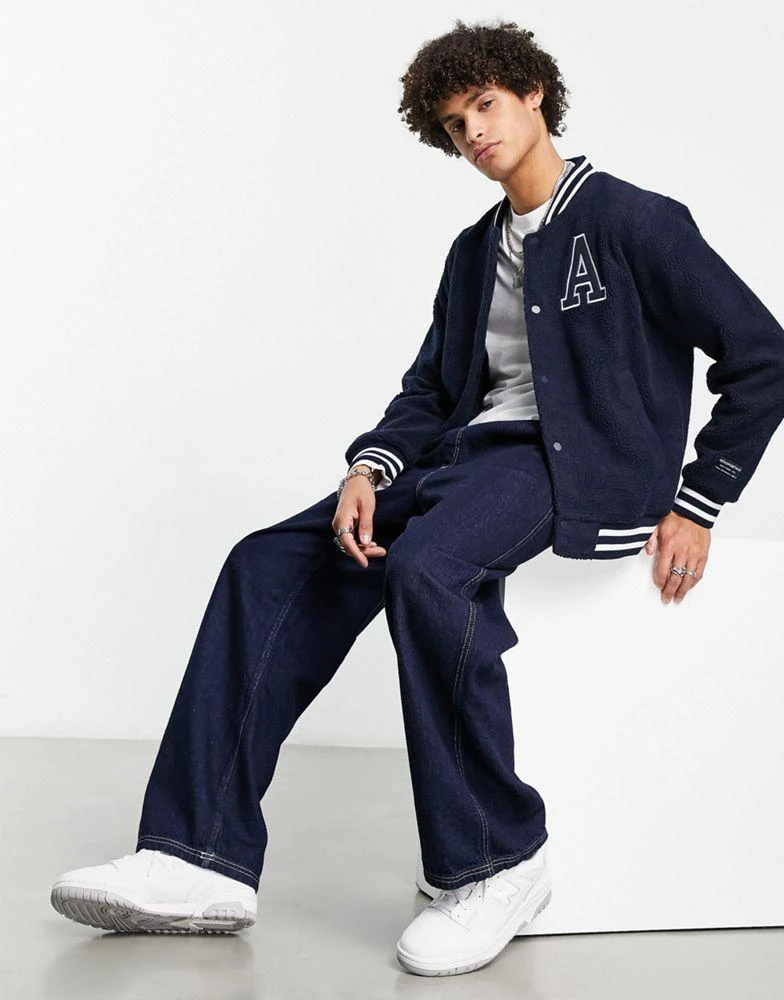 商品Aeropostale|Aeropostle varsity jacket in navy,价格¥306,第3张图片详细描述