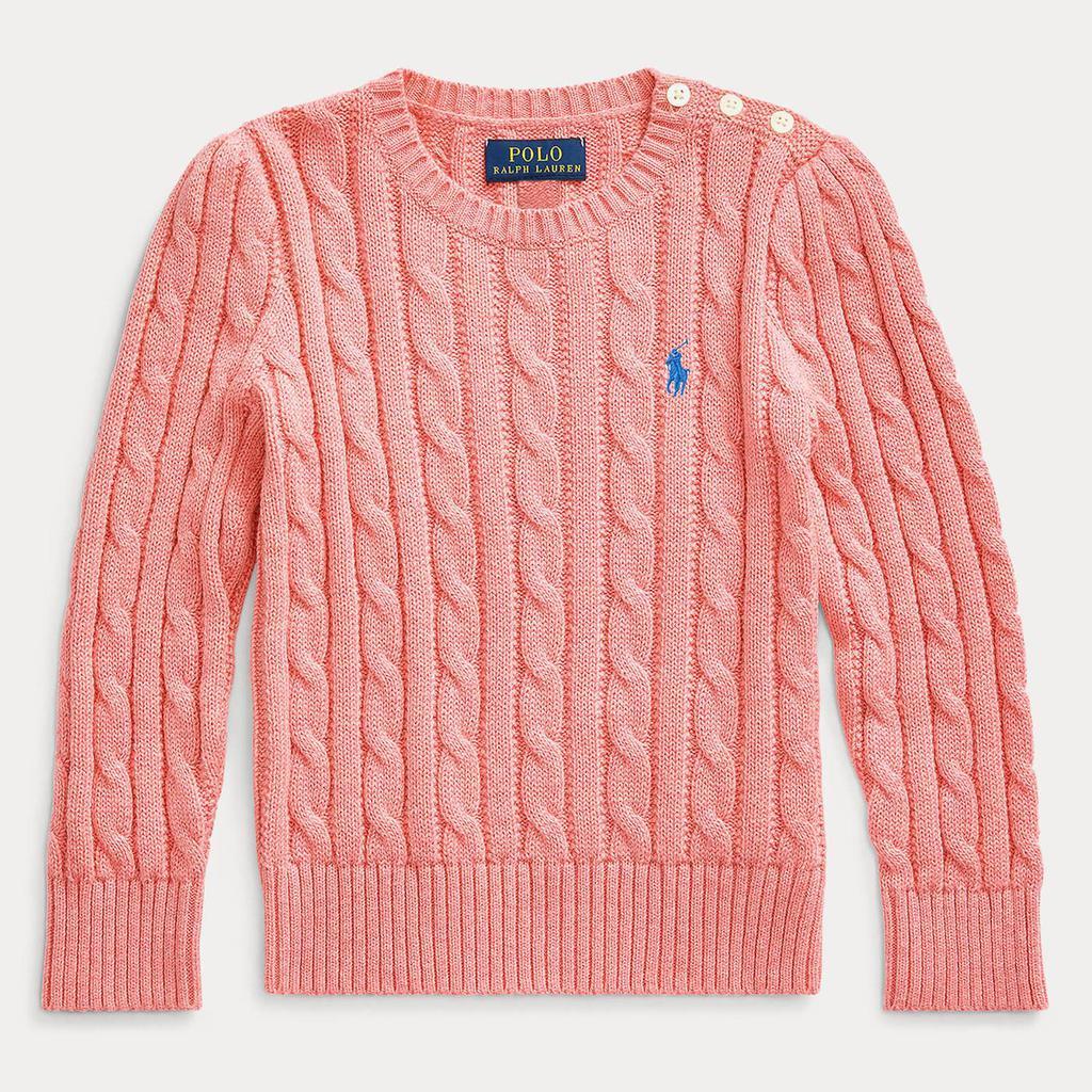 商品Ralph Lauren|Ralph Lauren Girls' Cable Knit Sweatshirt - Desert Rose,价格¥514,第1张图片
